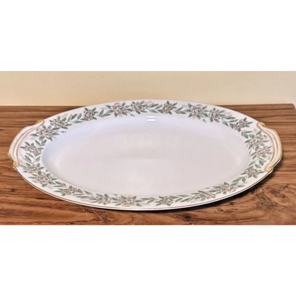 Noritake ALAMEDA 520 Yellow Roses Gold Trim - LARGE Oval Serving Platter 16 1/4